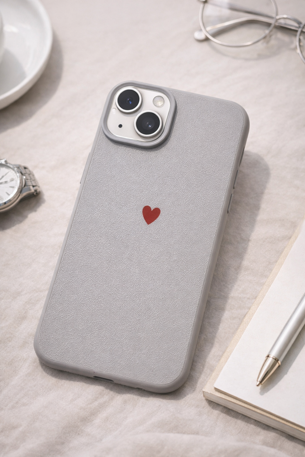 Coque iPhone Minimaliste - Cœur Rouge