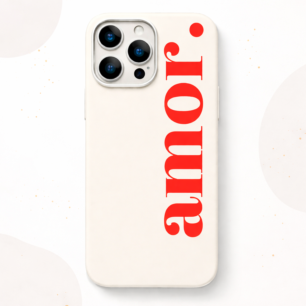 Coque iPhone Minimaliste - "Amor." Rouge