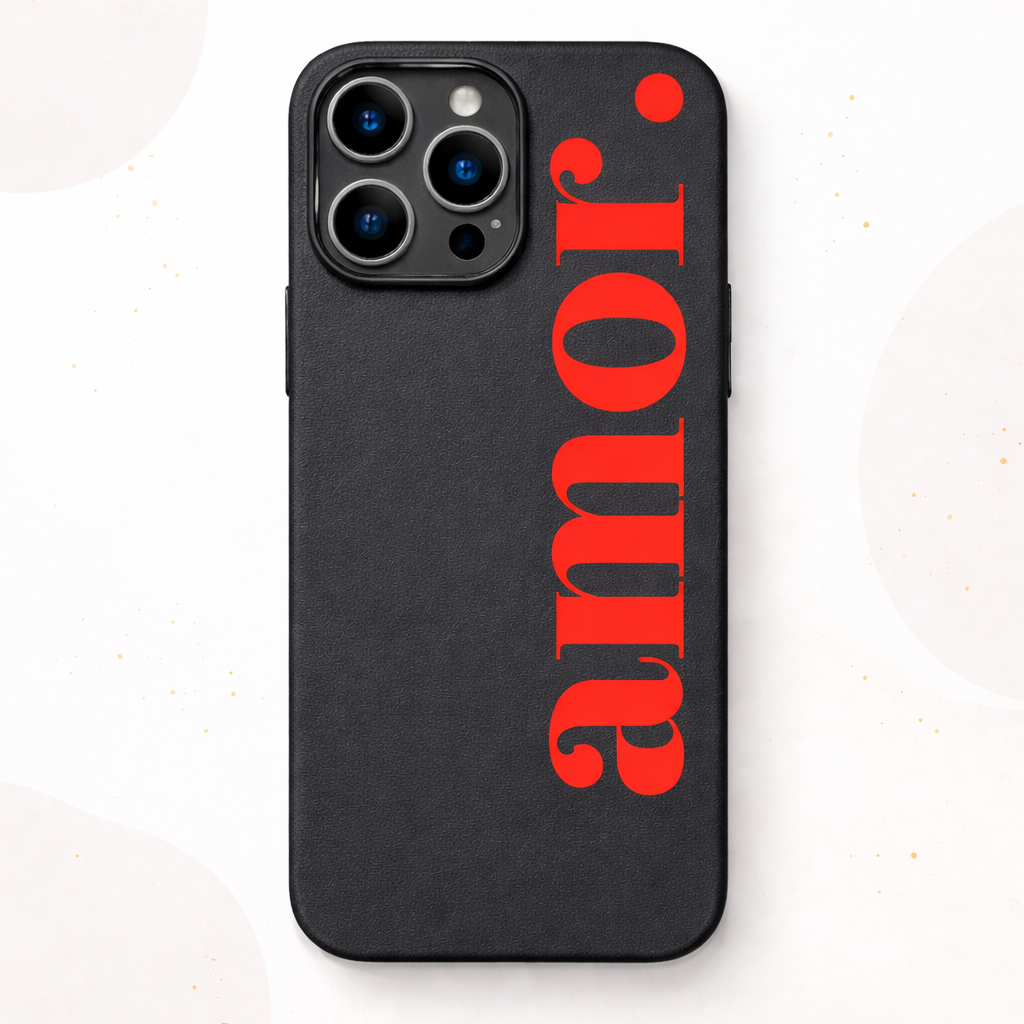 Coque iPhone Minimaliste - "Amor." Rouge