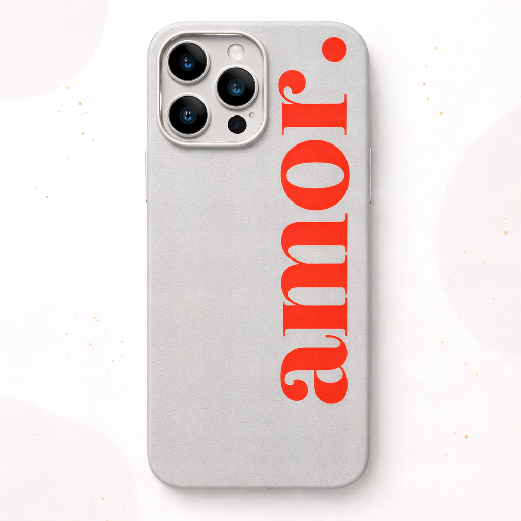 Coque iPhone Minimaliste - "Amor." Rouge