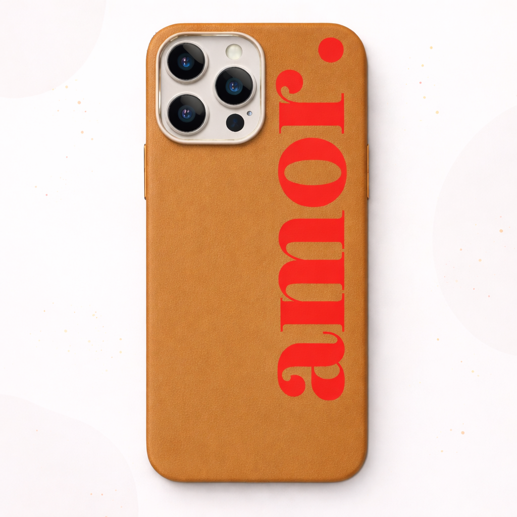 Coque iPhone Minimaliste - "Amor." Rouge