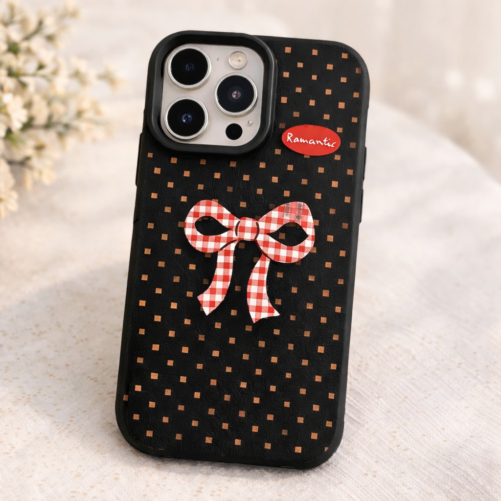 Coque iPhone Minimaliste - Nœud vichy