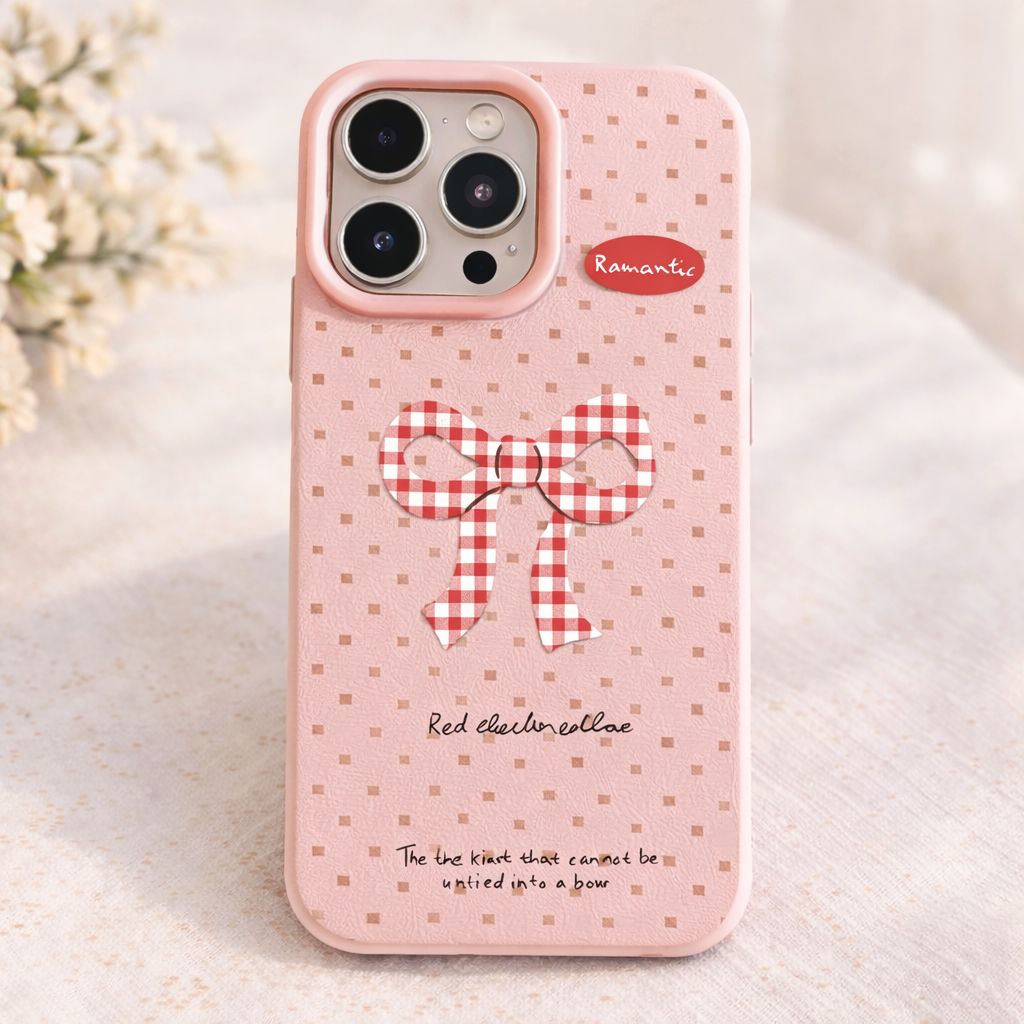 Coque iPhone Minimaliste - Nœud vichy