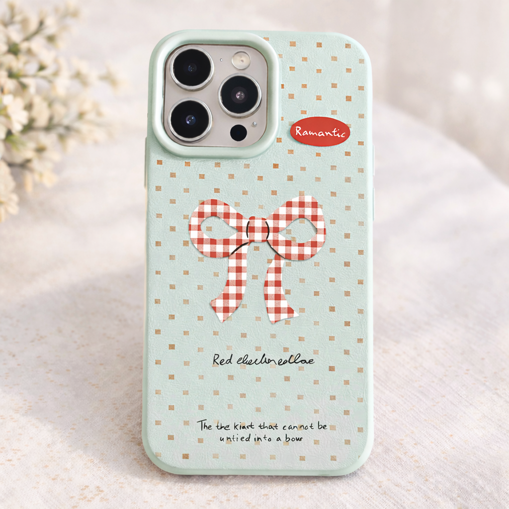 Coque iPhone Minimaliste - Nœud vichy