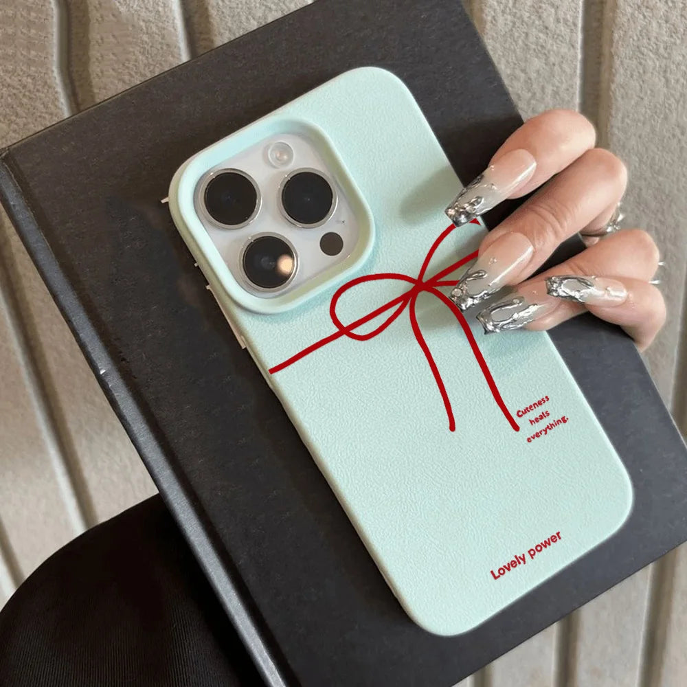 Coque iPhone Minimaliste - Nœud rouge