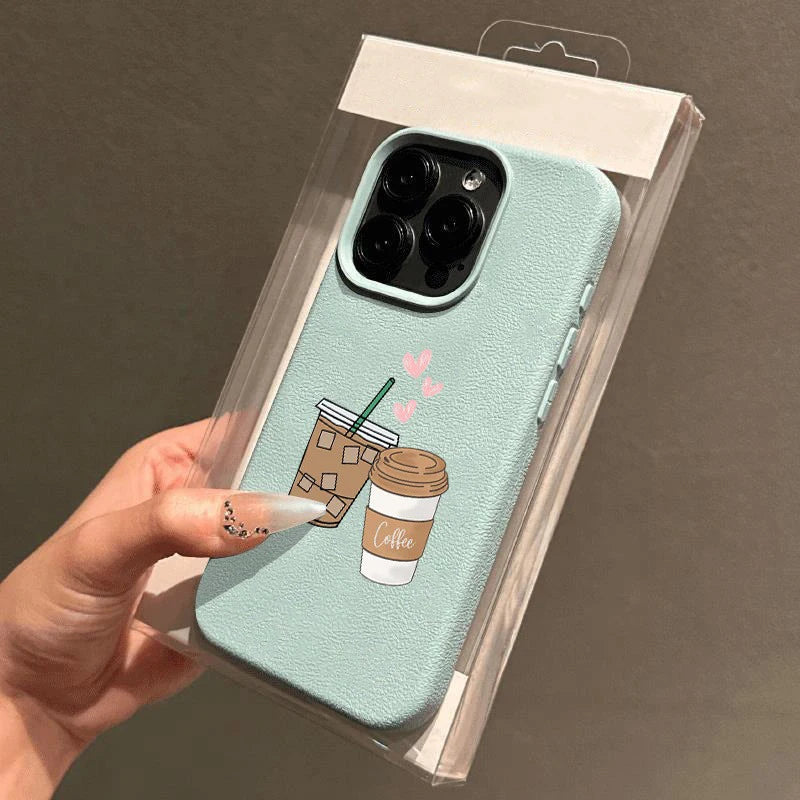 Coque IPhone Minimaliste - Motif Café
