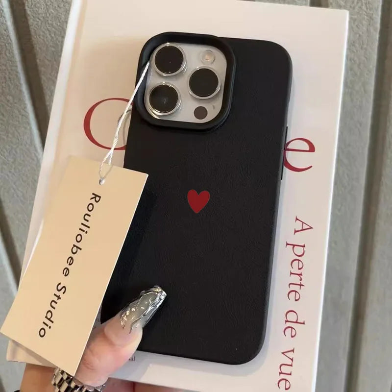 Coque iPhone Minimaliste - Cœur Rouge