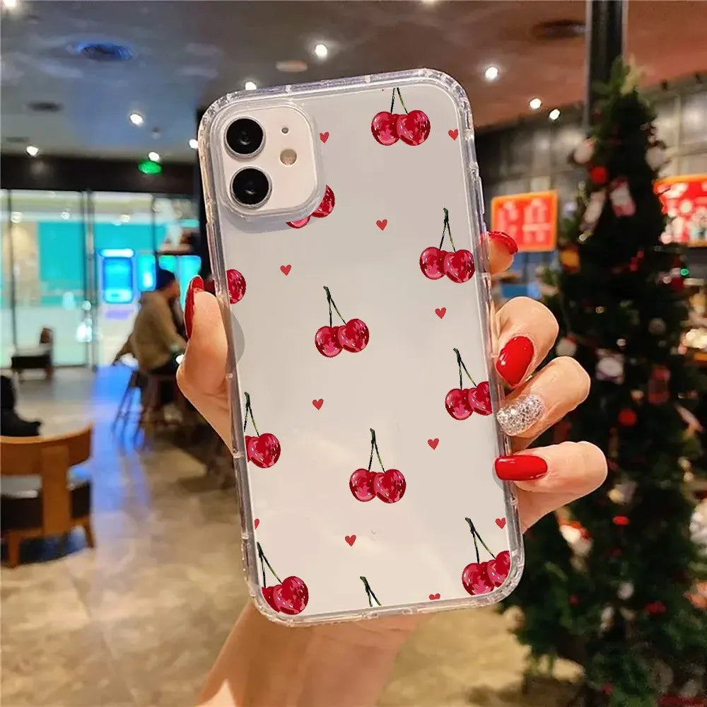 Coque iPhone Minimaliste - Cerise & Cœur