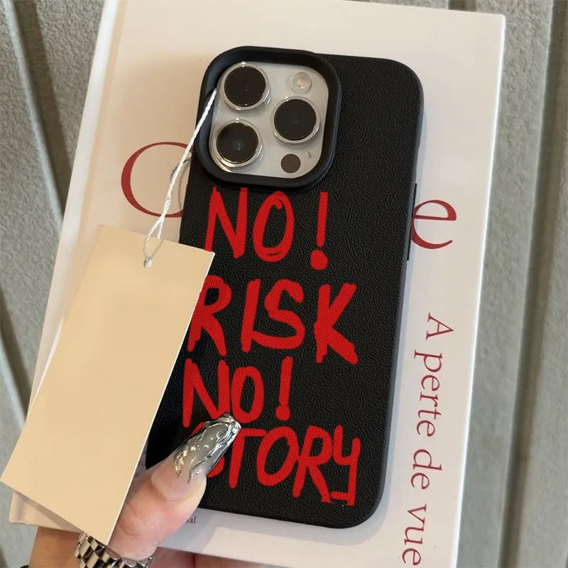 Coque IPhone Minimaliste - "NO RISK NO STORY"