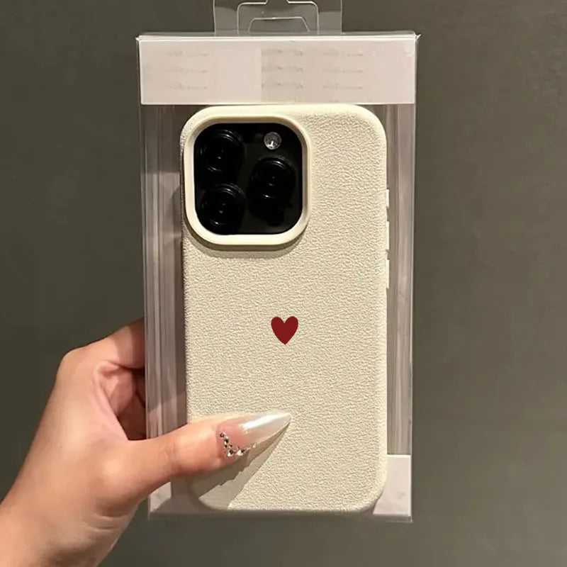 Coque iPhone Minimaliste - Cœur Rouge