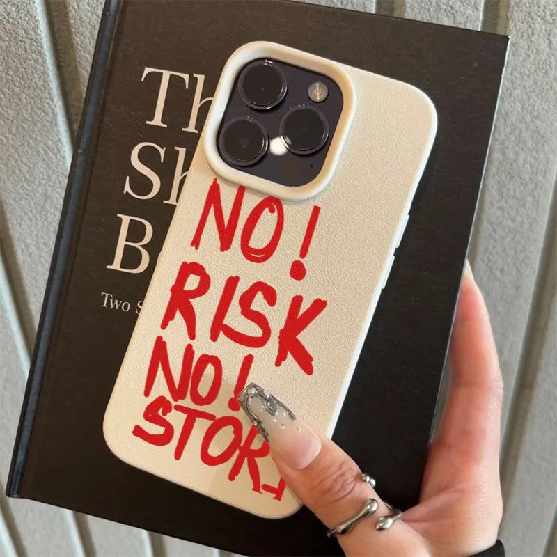 Coque IPhone Minimaliste - "NO RISK NO STORY"