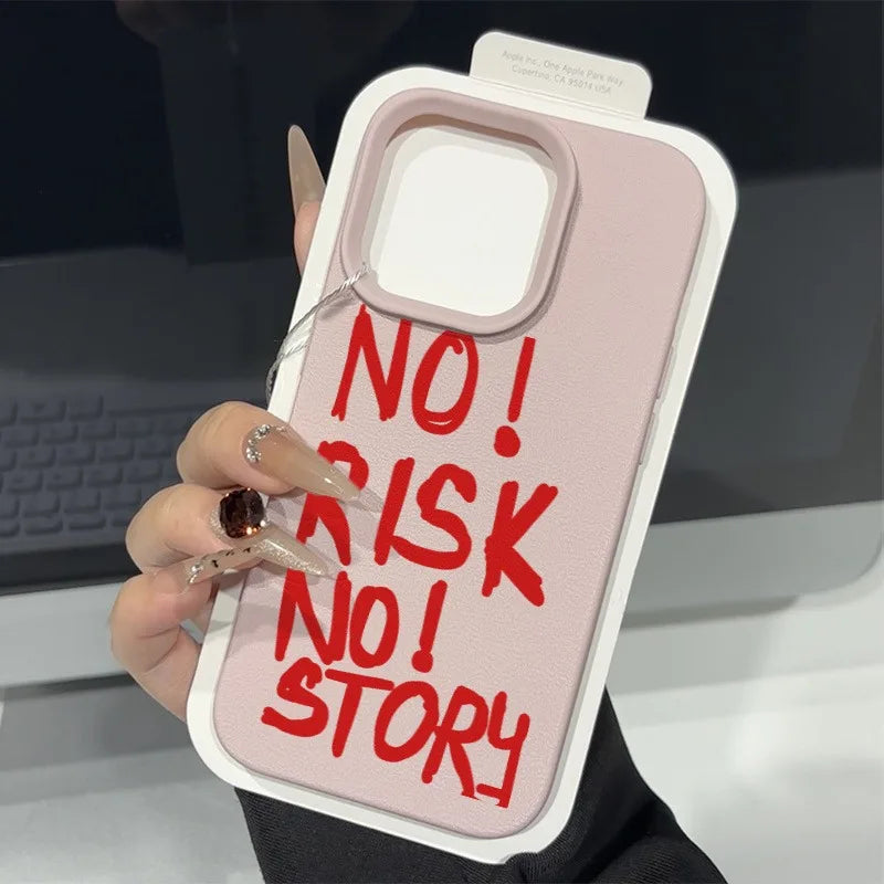 Coque IPhone Minimaliste - "NO RISK NO STORY"