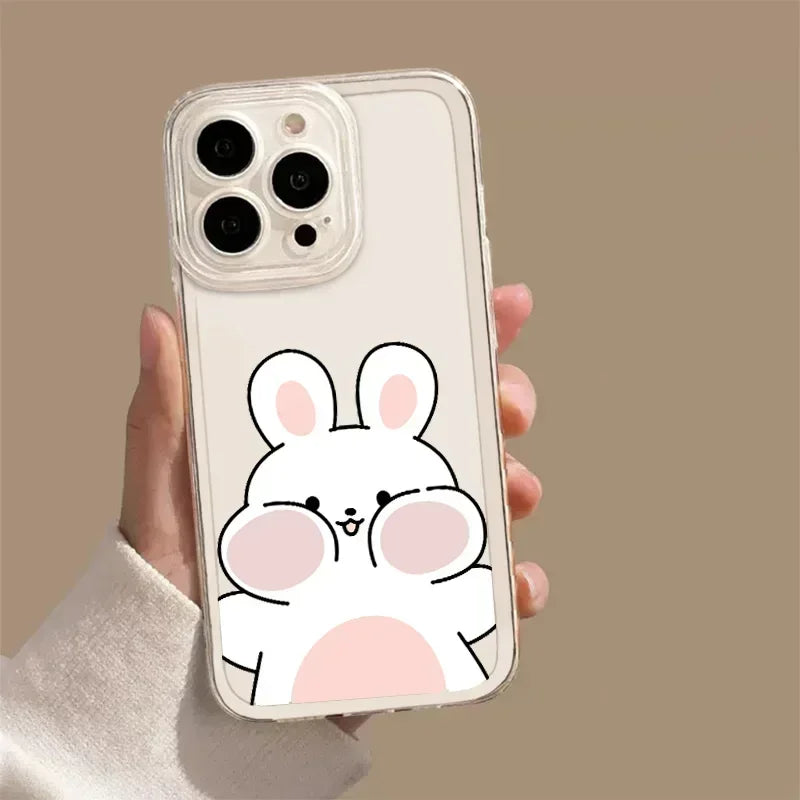 Coque iPhone Minimaliste - ourson + lapin