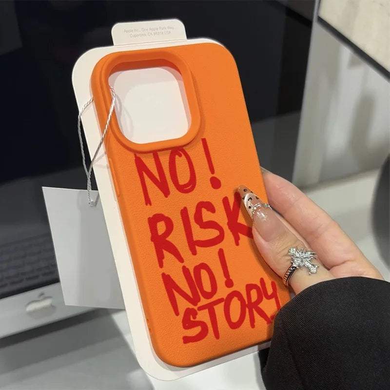 Coque IPhone Minimaliste - "NO RISK NO STORY"