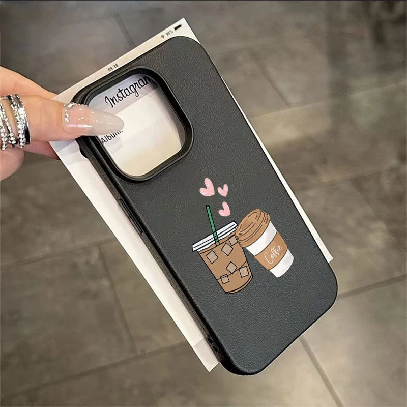 Coque IPhone Minimaliste - Motif Café